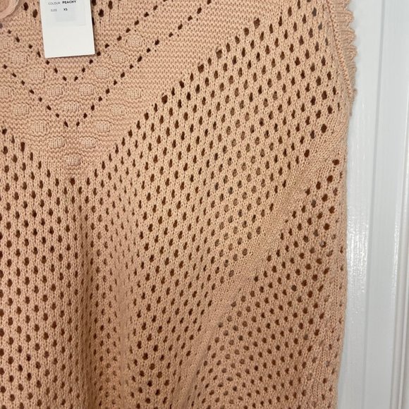 City Chic Weave Spirit Starling Reine V-Neck Vest Peachy Top - 14W - NEW - Picture 9 of 15